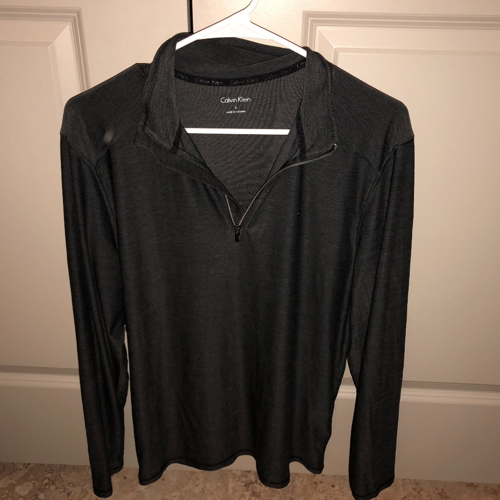 Men's Black CK Mock Turtleneck Pullover (1/4 zip)